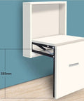 Heavy Duty Door Hinge With Silent Hydraulic Buffer Soft Close for cabinets in white foldable furniture setup, 385mm height
