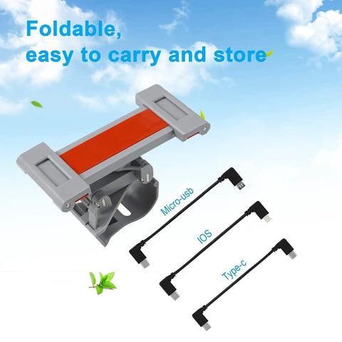 FPV Remote Controller 2 Tablet Mount For DJI FPV Drone with included USB cables in a foldable, easy to carry design.