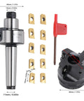 Face Mill Kit With MT2 FMB22 Holder - CNC Indexable High Speed Milling Cutter Kit, 400R-50-22, Includes 10 APMT1604 Carbide Inserts