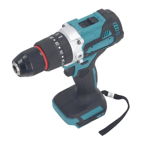 Tough As Nails 18V Cordless Drill And Impact Driver With Beast Mode Power Featuring 20 Plus 3 Torque Settings Variable Speed Chuck Built In LED Light And Rugged ABS Casing For Everyday Home Grind And Small Jobs, side view.