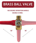Four Pack One Quarter Inch Brass Ball Valve Shut Off Set With NPT Male And Female Threads Heavy Duty Air Compressor Fittings