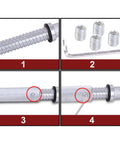 Dumbbell To Barbell Connector Bar For Home Gym With Ultra Precision Thread Design Steel Tube Adapter Turns Dumbbells Into A Barbell For Serious Strength Training And Everyday Weightlifting parts and assembly steps