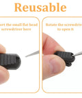 Close-up of installation process for 25 Pack Zipper Pull Tabs And Cord End Caps For Shoes And Bags 3.5mm Ends Cord Lock Clips End Tips Replacement