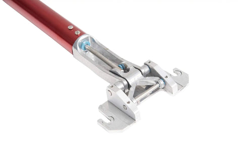 Close-up of Pro-Grade Drywall Flat Box Handle 34 Inch Anodized Aluminum Finishing Tool For Sheetrock Gyprock Wallboard Plasterboard With Stainless Pivot Lever Built Tough