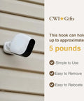 Low Profile 1.5 Inch No Hole Hook For Vinyl Siding Gray, Rust Proof Stainless Steel Seam Gripper mounted on siding.