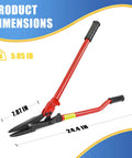 Heavy Duty Strapping Cutter With 24 Inch High Carbon Steel Blade For Steel And Polyester PET Strapping Up To 2 Inch Width And 0.05 Inch Thickness Pro Grade Ergonomic Handle For Comfort And Precision Cutting, 24.4in dimensions