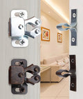 Double Roller Cabinet Latches Set With Self Aligning Arms for wardrobes and wine cabinets, installed on door, steel