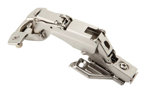 Close-up of Clip On Lazy Susan Corner Hinge 165 Degree Concealed Self Closing Cabinet Hardware with Face Frame Base Plate for doors