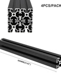 4Pack 4040 T Slot Aluminum Extrusion 600mm Black 40x40 Anodized European Standard Framing for DIY 3D Printer Builds and CNC Projects