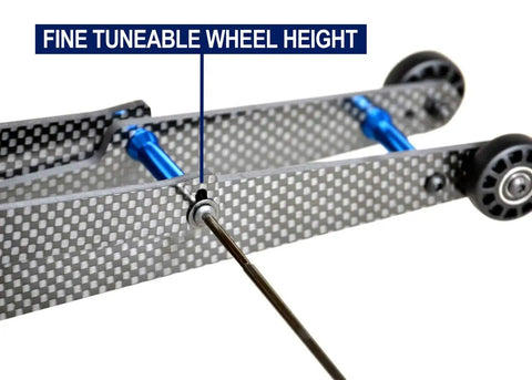 Dr10 Wheelie Bar Set 12 Inch Carbon Fiber and Alloy Adjustable for RC Cars and Trucks ETK1962 with adjustable wheel height