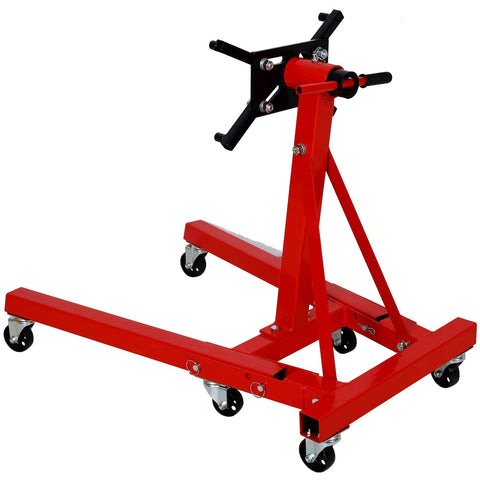 Beefy Heavy Duty Engine Stand 2000 Lb Capacity With 360 Degree Rotating Head Folding Cast Iron Motor Hoist Trolley Six Caster Wheels