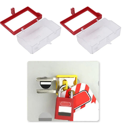 Two Pack Emergency Stop Button Cover Kit, Push Button Switch Cover, box type with locks, resin material, industry harsh environments