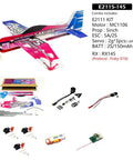 Micro Indoor PP Foam RC Airplane 3D F3P Sakura Edition unassembled kit with parts including motor, ESC, servo, and prop.