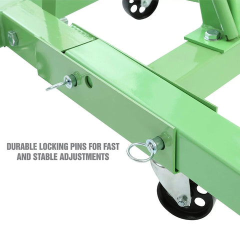 Close-up of durable locking pins on the Straight Shooter Two Ton Engine Hoist Foldable Cherry Picker Shop Crane.