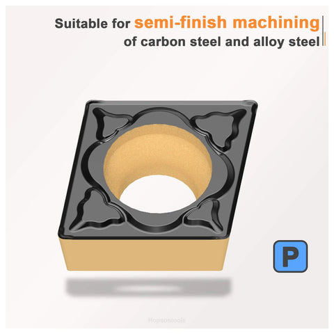 Lathe Turning Tool Carbide Inserts CCMT32.51 CCMT09T304 Tin Coated Semi Finishing Chipbreaker with CVD Coating