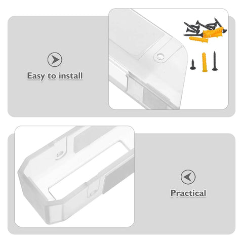 Top Shelf Under Desk Laptop Mount Clear Acrylic Wall Bracket For Universal Tablets And Keyboards Adjustable Mount with installation screws.