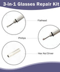 3 In 1 Glasses Repair Kit With Mini Portable Screwdrivers On Keyring Flat Head Phillips And Hex Driver Handy Tiny Tools