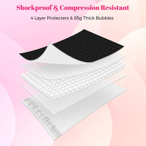 4-layer design of 10x13 Inch Black Bubble Mailers 40 Pack Waterproof Padded Envelopes Self Seal Cushioning For Shipping Clothing Jewelry Books Makeup