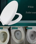 Silent Soft Close No Sweat Quick Release Oval Toilet Seat With Adjustable Zinc Hinge Super Duper Easy To Mount And Scrub Out For Every Main House Bathroom Now, shown with a comparison of damaged toilet seats.