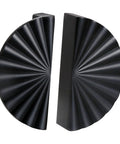 Matte Black Cabinet Pulls Two And A Half Inch Center To Center Half Moon Hardware showing side view with radial design