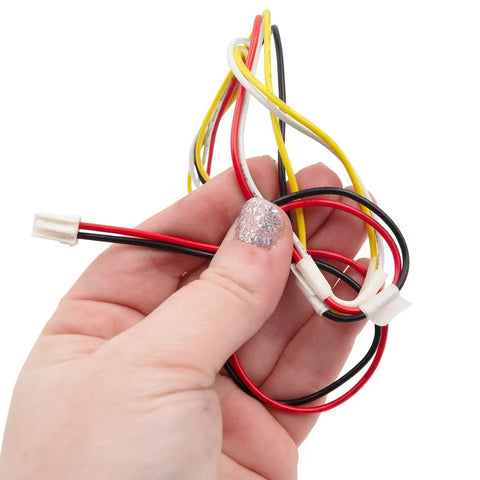 Hand holding wires for Refrigerator LED Light Module Replacement For Specific Models W11205082 And W11683244 With Chrome Bezel