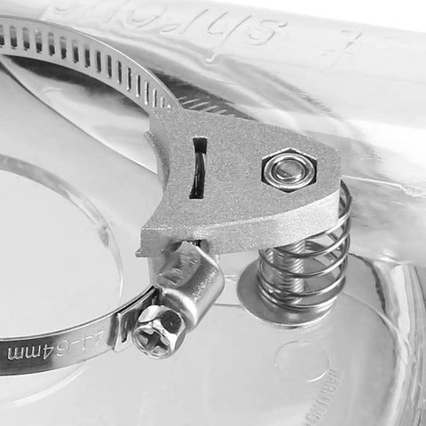 Close-up of the attachment mechanism of the Universal Angle Grinder Dust Cover And Guard For 4 And 5 Inch Pro Polishing Machines.