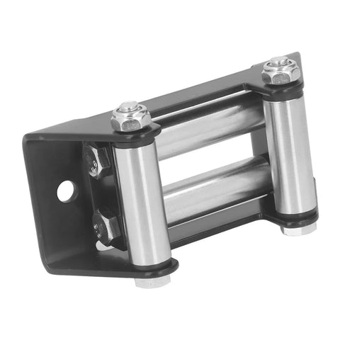 4 Way Winch Roller Fairlead Cable Guide For Electric Winch 4500Lb High Strength Steel Erosion Proof Stable Frame For Wire Rope Built Tough Off Road Jeeps And ATVs, front view
