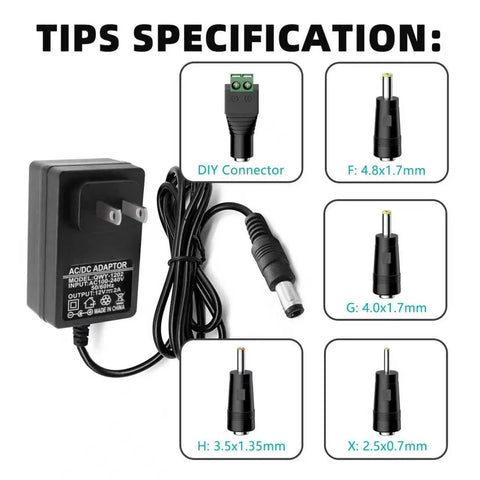 12V 2A Telescope Power Adapter With 6Ft Cord Plug And Play Universal AC DC Charger for NexStar Series with various tips