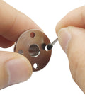 Close-up of 4 Pack 6mm Rigid Flange Couplings For DIY RC Motors, Guide Coupler Accessory Shaft Support being assembled