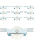 10 Pack Sliding Door Rollers With Premium Nylon Pulley Wheels complete replacement kit showcasing durable nylon rollers and steel connectors.