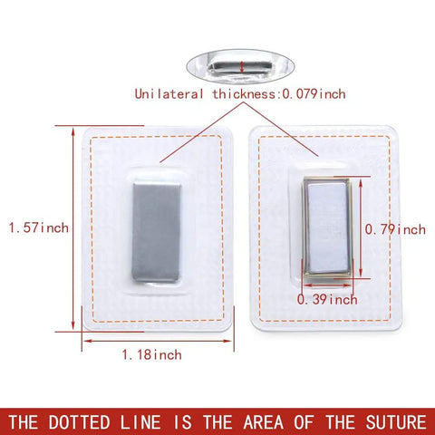 Straight Up Clean Hidden Sew Magnetic Snaps For Handbags And Diy Crafting Projects smooth 1.57x1.18 inch silver magnet on packaging.