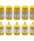 Lighted Straight Blade Electrical Plug And Connector Set 15 Amp 125 Volt NEMA 5 15P And 5 15R 2 Pole 3 Wire Grounding Heavy Duty Commercial