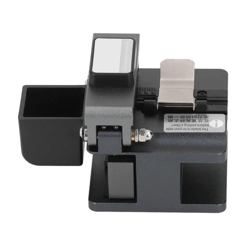 Get The Chiyyak Fiber Cutting Machine With Tungsten Steel Blade For Data Center Cable Management, precision fiber cleaver, durable black design.