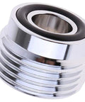 Chrome plated brass tank valve adapter with O-ring, part of Tank Valve Adapter Two Pack For Scuba DIN To Yoke Conversion Chrome Plated Brass Cylinder Converter With O Rings G Five Eighths Fourteen DIN Thread Durable Polished Surface