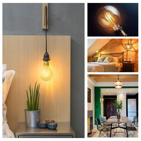Dimmable LED Edison Bulb G25 Globe Clear Glass 40W Equivalent 2700K Soft White E26 Base ETL Listed for cozy home decor