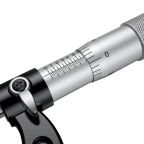 Pro Grade Outside Micrometer 0-1 Inch Range With 0.0001 Inch Precision Machinist Tool close-up of scale and zero wrench