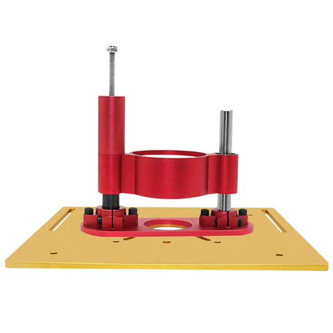 Rugged Router Lift System With Smooth Crank Handle Dead On Precision Height Adjustment And Durable Insert Base Plate for tough workshop builds.