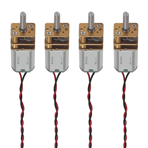 Eight Pack Mini N20 Gear Motors Micro DC 3V To 6V With Full Metal Gearbox for DIY Robots and RC Cars, showing terminal leads