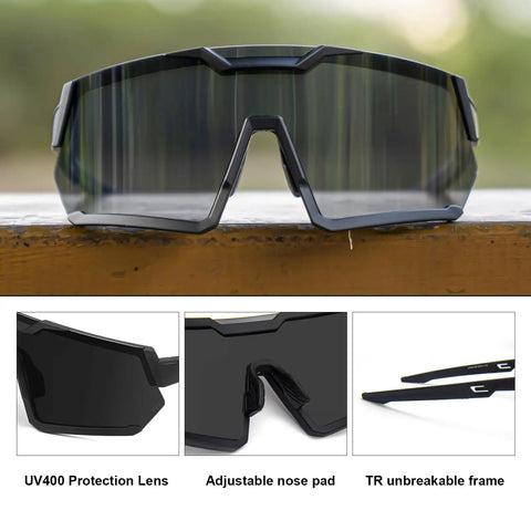 Light Adapting Transition Lenses For Serious Sun Glare Blocking Safety Glasses With Ansi Z87 Certification, matte black TR frame.