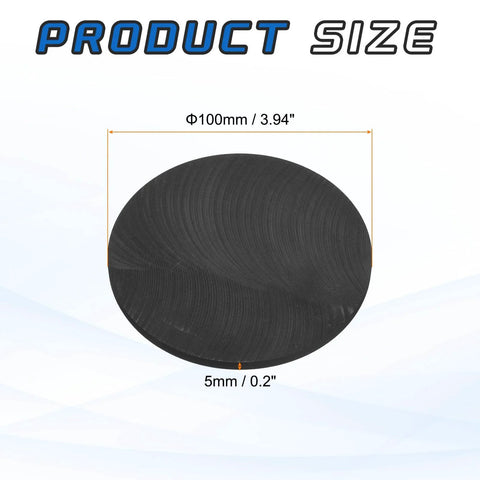Round Graphite Block Disk Ingot Pro Grade Graphite Electrode Plate 100 By 5 mm For Melting Casting And Electrolysis, Front View