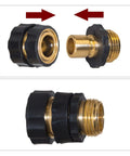 Three Quarter Inch Garden Hose Quick Connect Fittings Set With 8 Male And 8 Female Aluminum Connectors, Rubber Washers Included