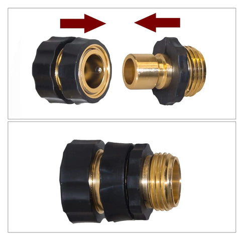 Three Quarter Inch Garden Hose Quick Connect Fittings Set With 8 Male And 8 Female Aluminum Connectors, Rubber Washers Included