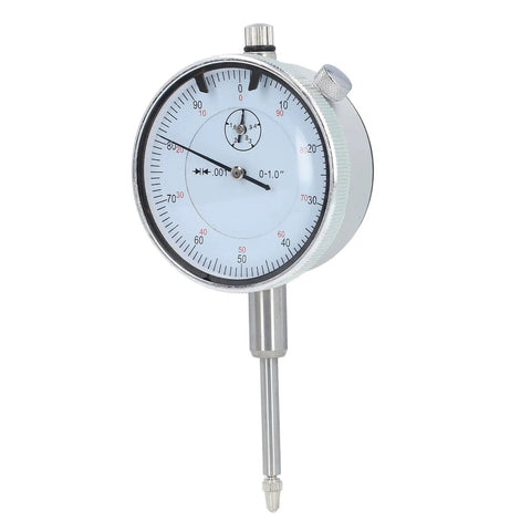 Front view of Pro Grade Dial Indicator With Magnetic Base For Shop Use Handy For Woodworking Lathe Table Saw And Workshop Tasks 0 to 1 Inch Range 0.01 Inch Accuracy