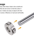 Two Piece Split Shaft Collar Clamp On For 1/2 Inch Shafts, 1-1/8 Inch Outer Diameter, 13/32 Inch Width, 304 Stainless Steel Axle Collar with shaft