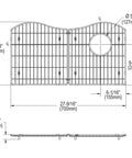 Diagram of Heavy Duty Stainless Steel Bottom Grid For Kitchen Sink 27-9/16 In By 15-1/8 In By 1-1/4 In Custom Sized To Fit Specific Sink Bowls.