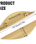 4 Pack Brushed Gold Crescent Cabinet Pulls With 5.79 Inch Overall Length And 3.75 Inch Hole Centers product dimensions diagram