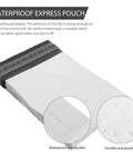 White Poly Mailer Envelopes 16x22 Inches Self Sealing Shipping Bags Waterproof Tear Resistant shown with watermark