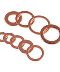 200 Pcs Flat Copper Washer Set Nine Sizes M5 To M14 O Ring Copper Gasket Seal Kit Pro Grade High Temp Conductive Washers