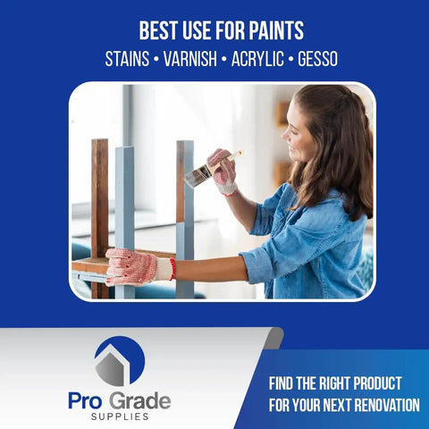 Woman using 12 Pack 2.5 Inch Angle Paint Brushes For Easy Cut In Walls And Trim With Thick Synthetic Filament on wooden surface