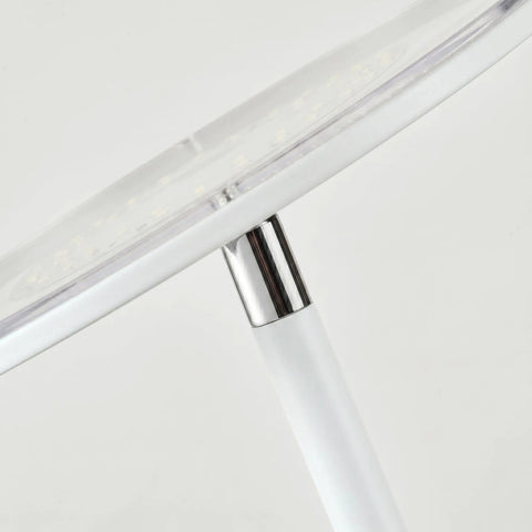 Close-up of the Sky LED Floor Lamp Torchiere Lit And Super Bright Dimmable Tall Standing Lamp head and pole connection.